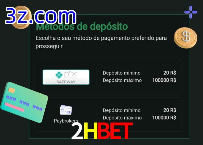 O cassino 2Hbet oferece uma grande variedade de métodos de pagamento